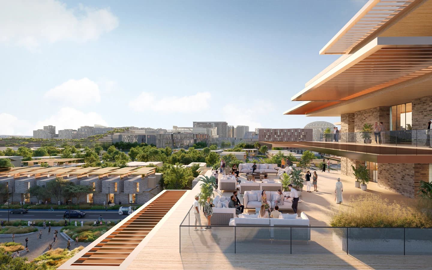 Expo City Dubai master plan district context — Expo Hills northern edge, Expo City Dubai